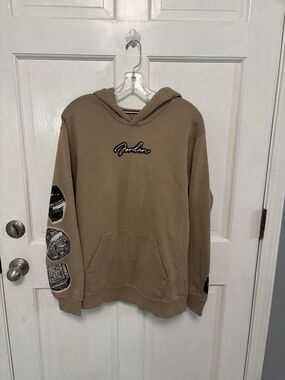 NIKE AIR JORDAN MVP Tan Brown Men's Pullover Fleece Hoodie Desert Camo/Sail S
